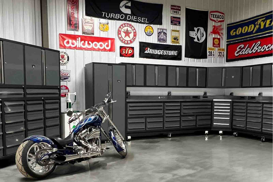 Pro Series 24 Drawer Workbench Package - Workbench, Wall Cabinets & Locker Cabinets