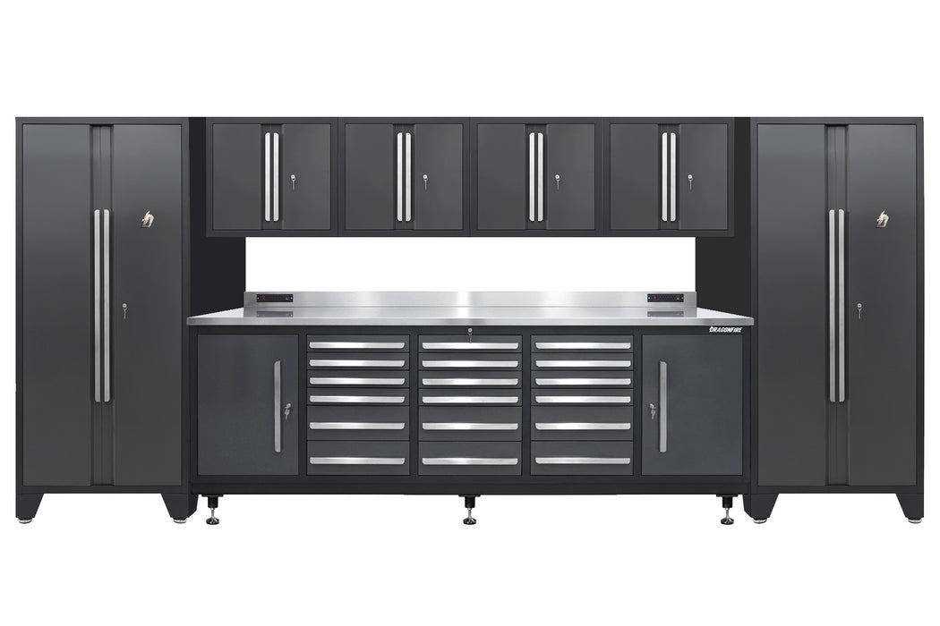 Pro Series 18 Drawer Workbench Package - Workbench, Wall Cabinets & Locker Cabinets