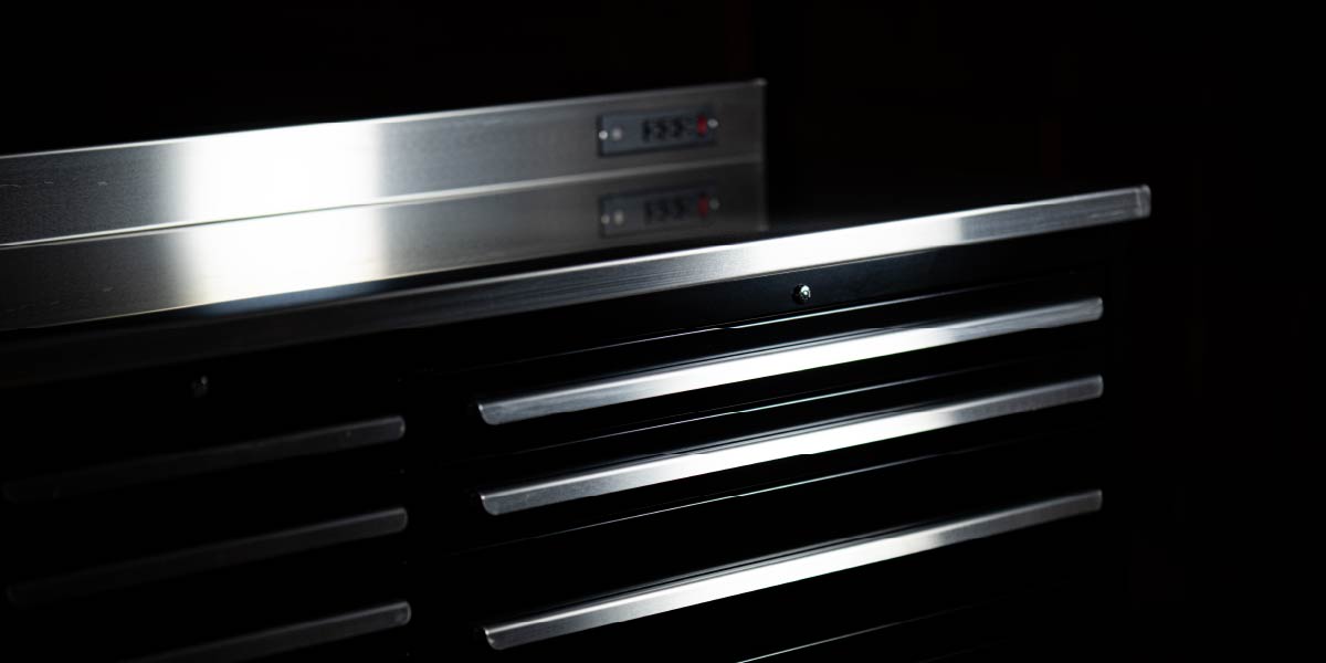 Introducing the Limited Edition 20-Drawer Pro Series Garage Workbench in Gloss Black - Dragonfire Tool Storage