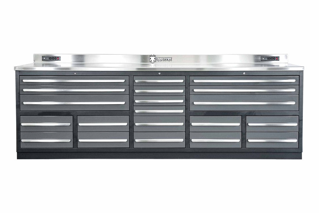 20 Drawer Midnight Pro Series 9FT Workbench with Swappable Drawers