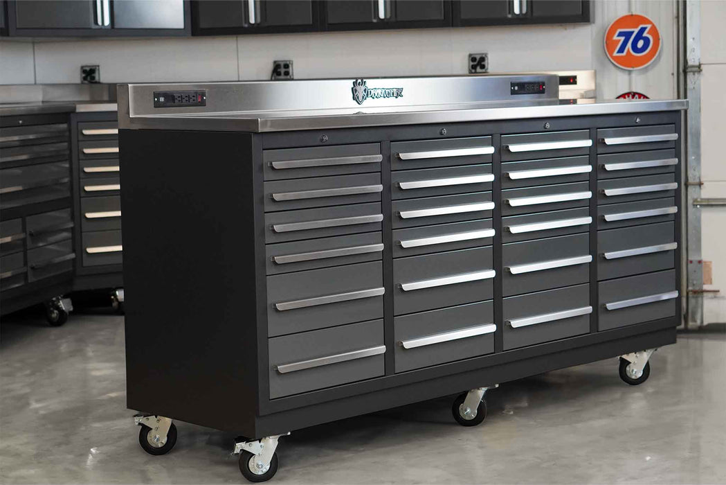 24 Drawer Midnight Pro Series Workbench 7ft with Swappable Drawers