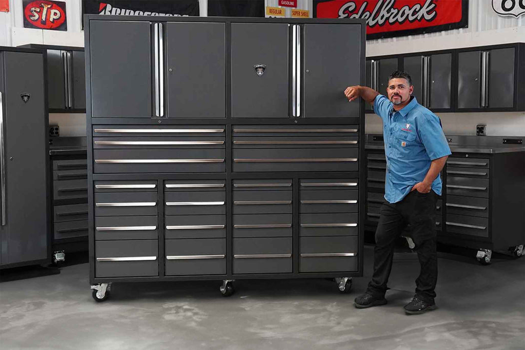 22 Drawer Midnight Pro Series Rolling Tool Box 7ft with Swappable Drawers