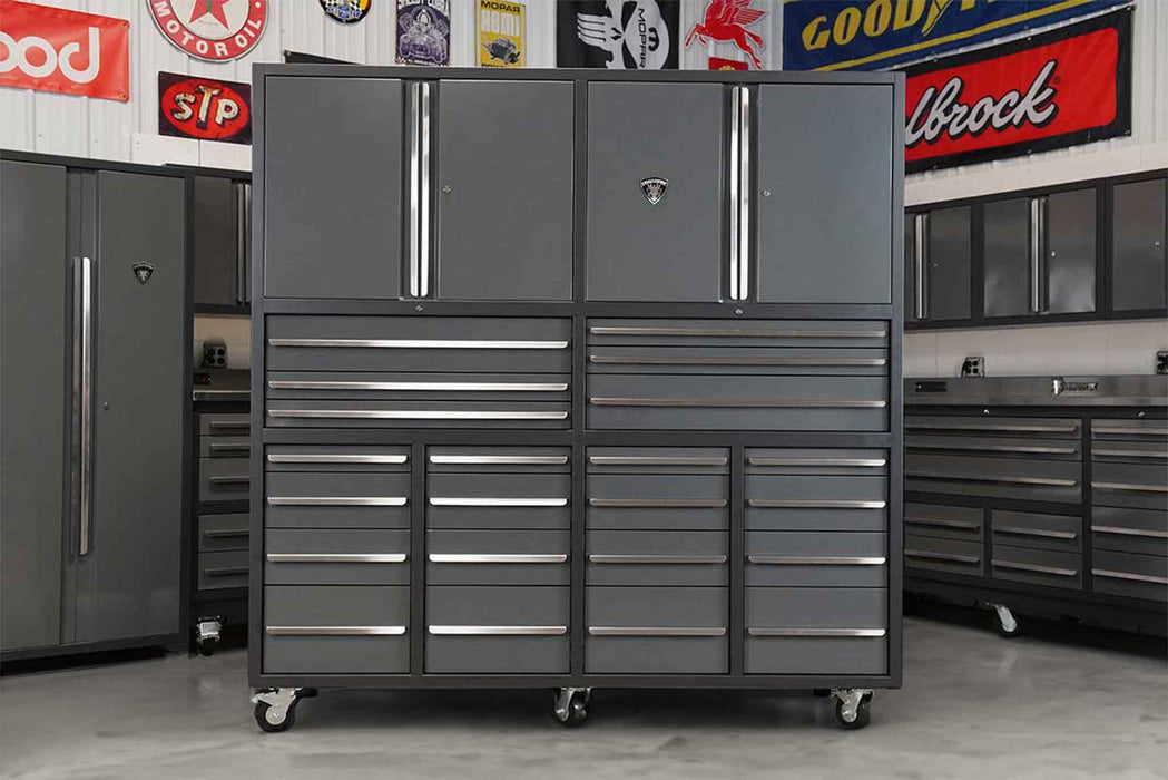 22 Drawer Midnight Pro Series Rolling Tool Box 7ft with Swappable Drawers