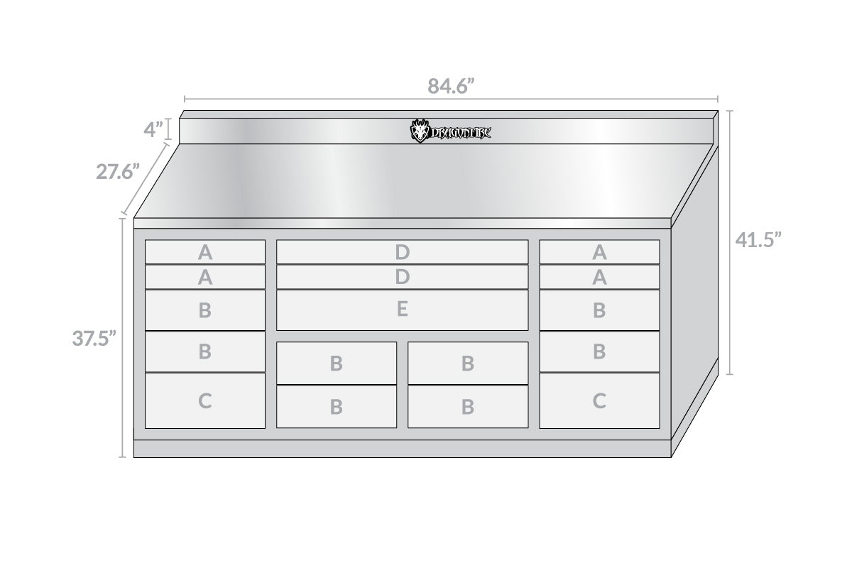 17-Drawer Midnight Pro Series Dimensions