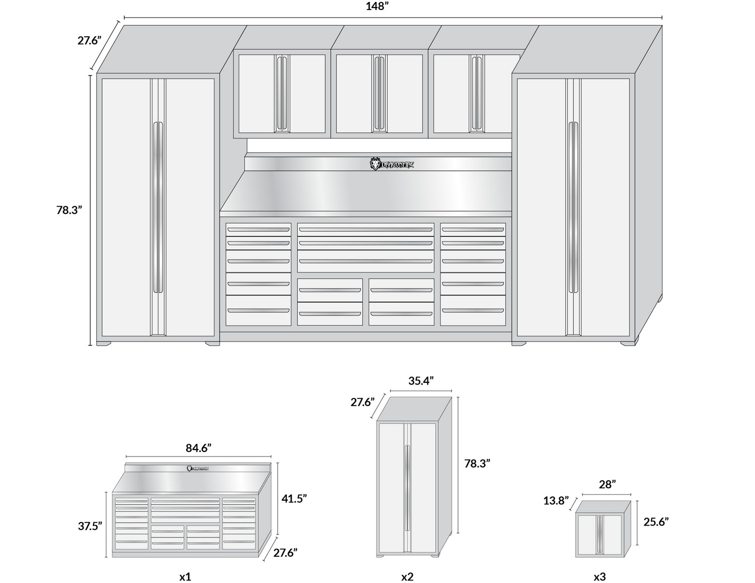 17-Drawer Midnight Pro Series Workbench