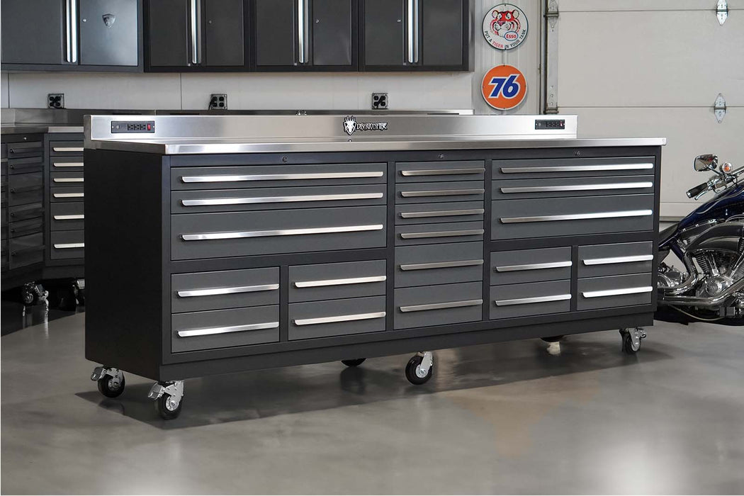 20 Drawer Workbench Pro Series Package - Workbench, Upper Cabinets & L ...