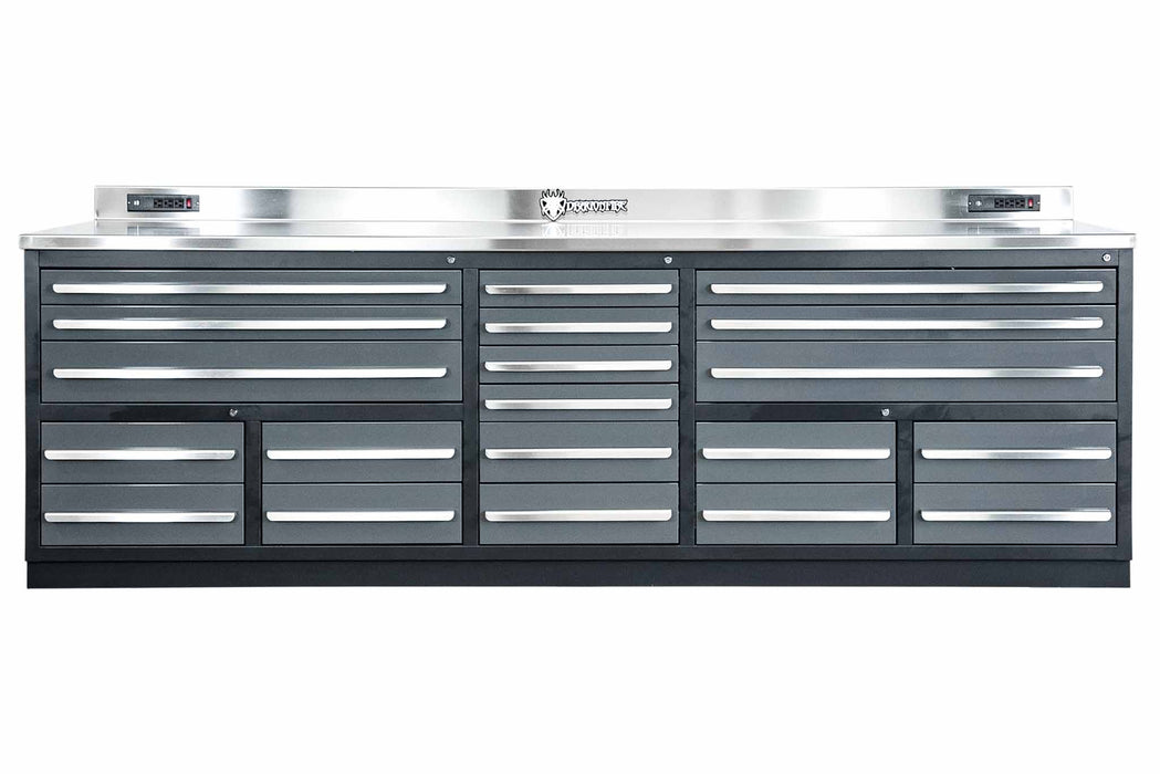 20 Drawer Midnight Pro Series 9FT Workbench with Swappable Drawers