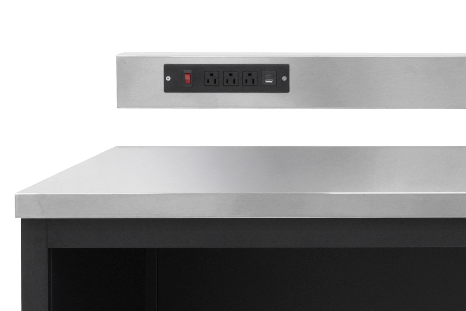 Removable backsplash with integrated power