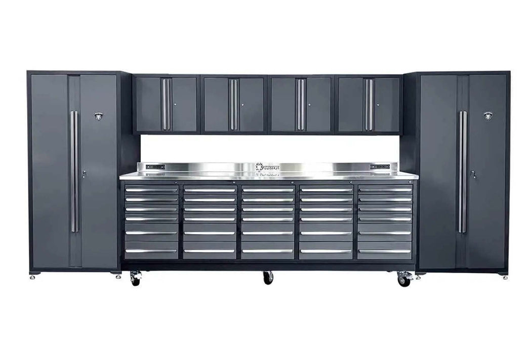 30 Drawer Midnight Pro Series 9FT Workbench with Swappable Drawers