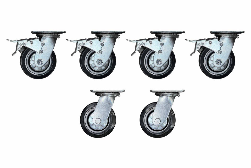 Heavy Duty Workbench Casters (Set of 6)