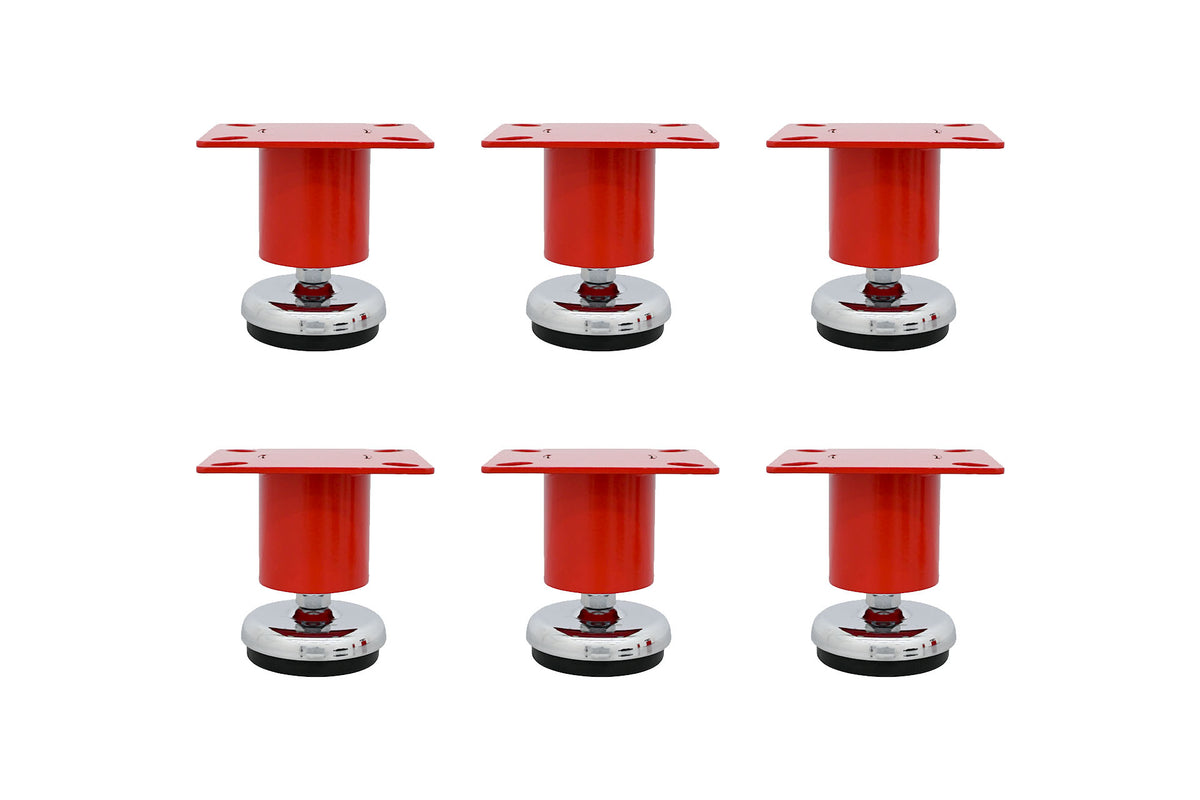 Heavy-Duty Low Profile Adjustable Leveling Feet (Set of 6) - Dragonfire Tool Storage
