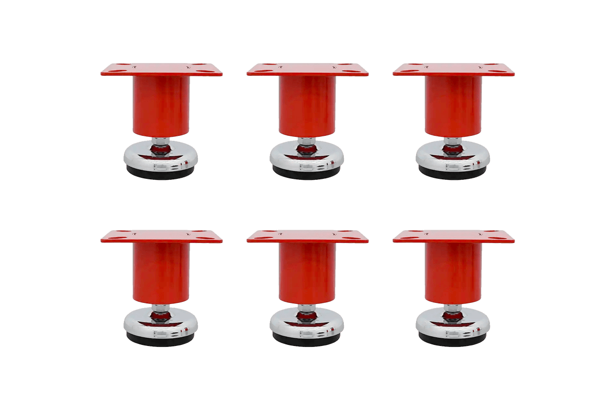 Heavy-Duty Low Profile Adjustable Leveling Feet (Set of 6) - Dragonfire Tool Storage