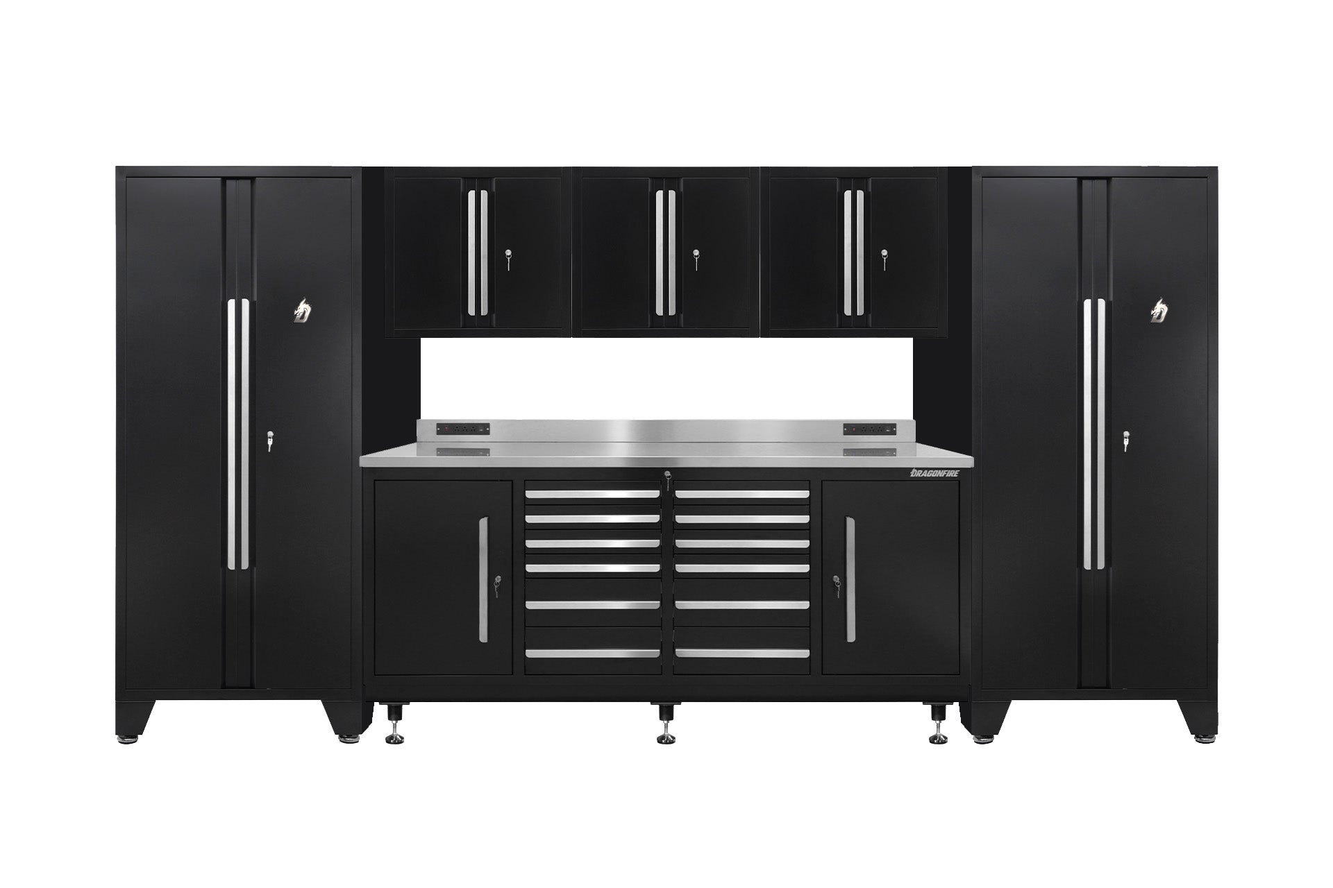 Pro Series 12 Drawer Workbench Package - Workbench, Wall Cabinets