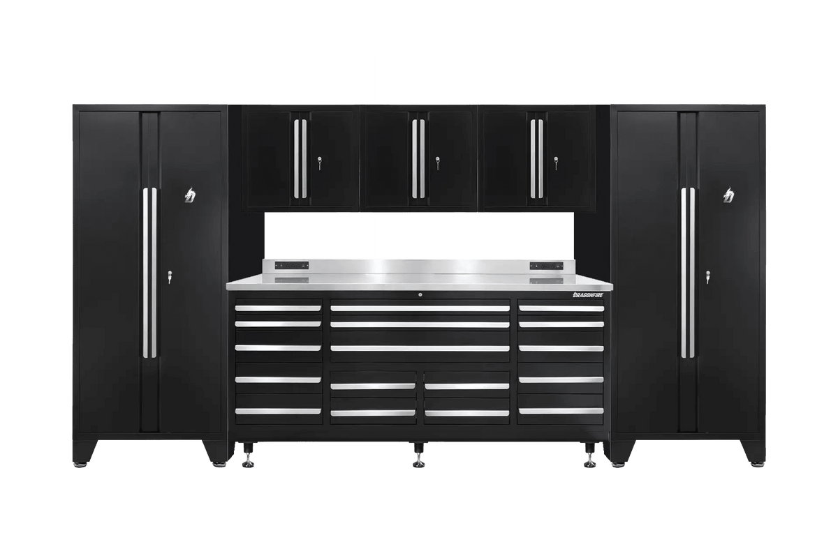 Pro Series 17 Drawer Workbench Package - Workbench, Wall Cabinets & Locker Cabinets - Dragonfire Tool Storage