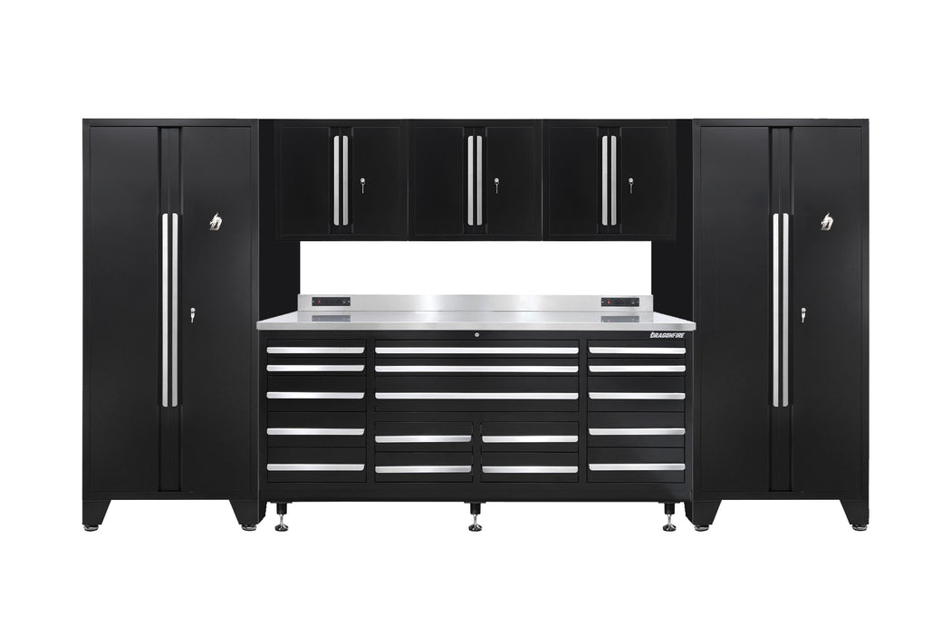 Pro Series 17 Drawer Workbench Package - Workbench, Wall Cabinets & Locker Cabinets