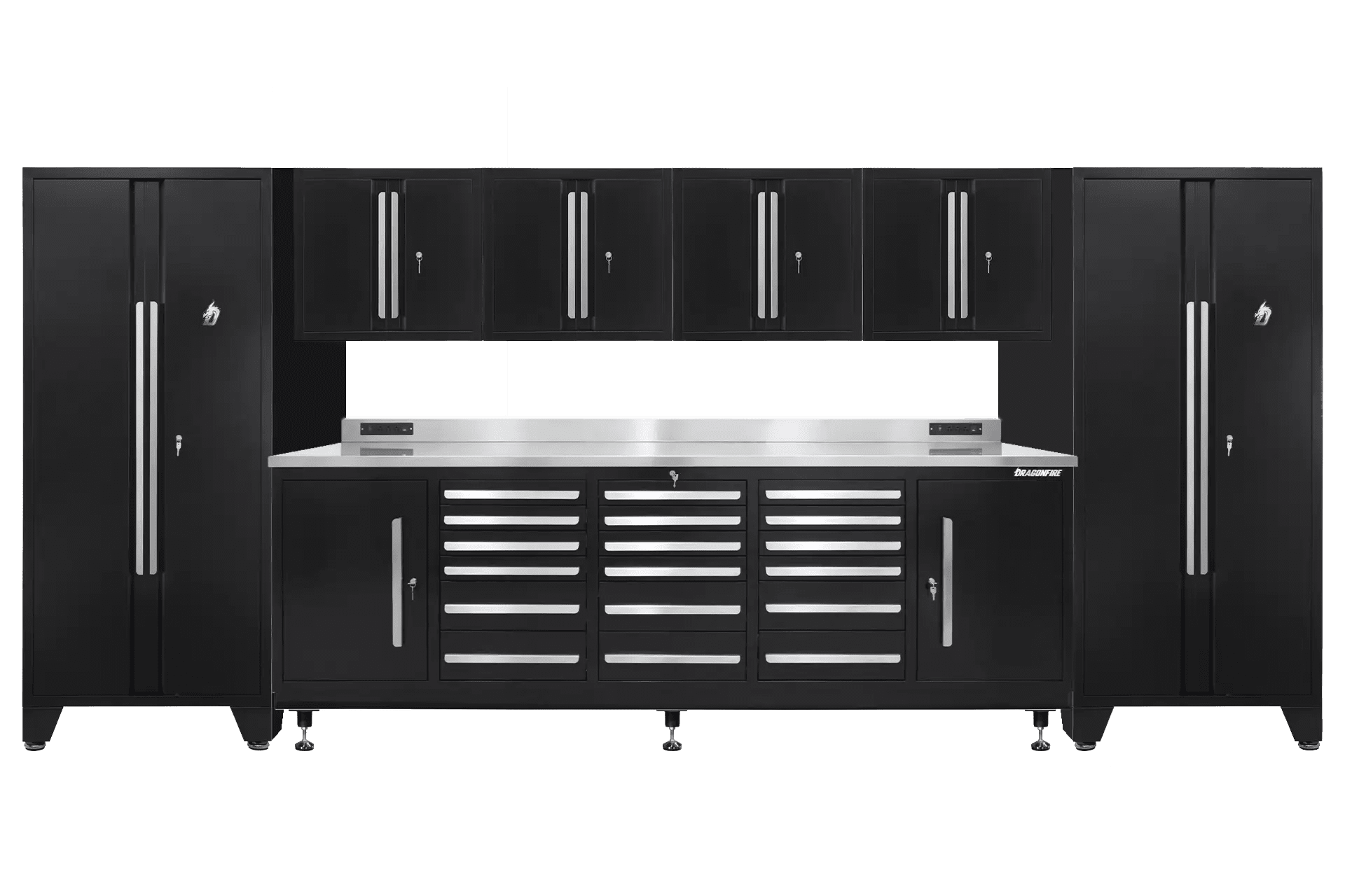 Pro Series 18 Drawer Workbench Package - Workbench, Wall Cabinets