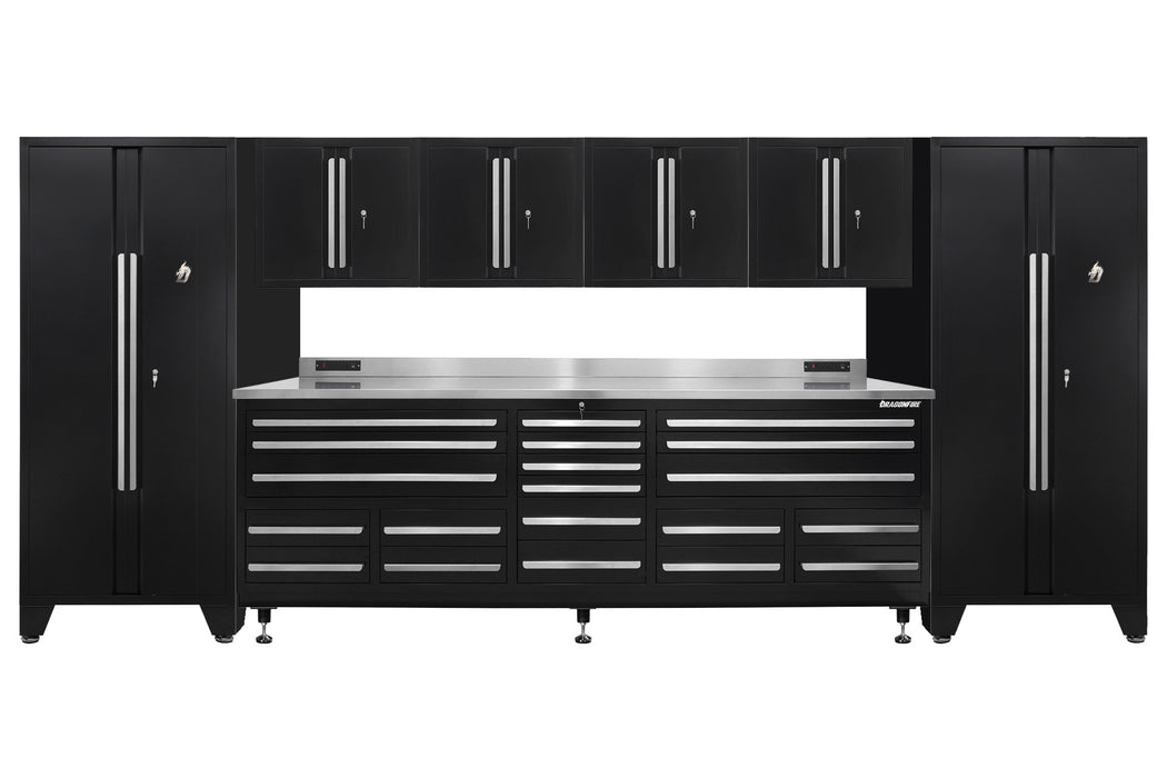 Pro Series 20 Drawer Workbench Package - Workbench, Wall Cabinets & Locker Cabinets