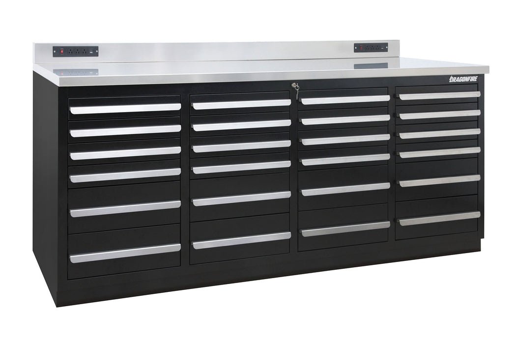 Dragonfire 24 Drawer Pro Series 7FT Workbench