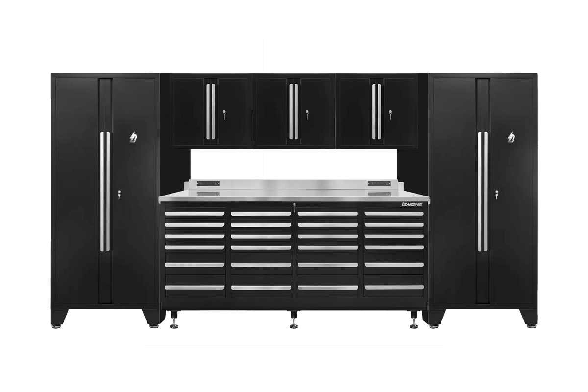 Pro Series 24 Drawer Workbench Package - Workbench, Wall Cabinets & Locker Cabinets - Dragonfire Tool Storage