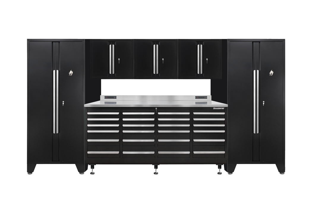 Pro Series 24 Drawer Workbench Package - Workbench, Wall Cabinets & Locker Cabinets