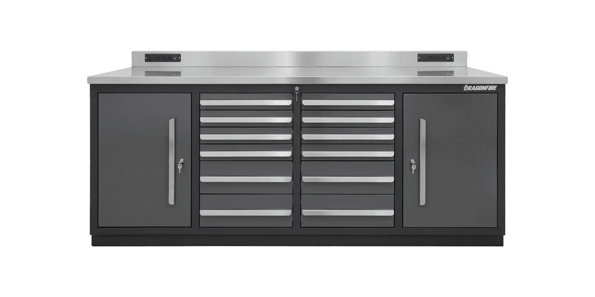 12 Drawer Pro Series Heavy Duty Garage Workbench 7ft with