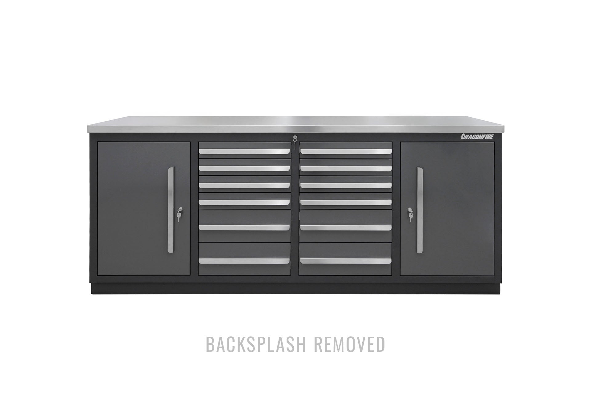 Drawerスタジャン グレー/ブラック 12 Drawer Pro Series Heavy Duty Garage Workbench 7ft with