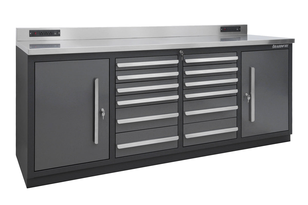 Pro Series 12 Drawer Workbench Package - Workbench, Wall Cabinets & Locker Cabinets - Dragonfire Tool Storage