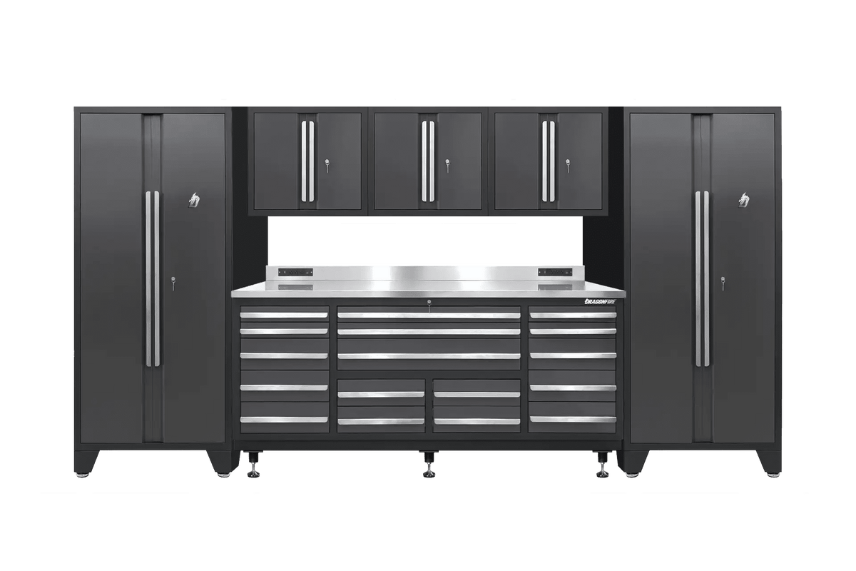 Pro Series 17 Drawer Workbench Package - Workbench, Wall Cabinets & Locker Cabinets - Dragonfire Tool Storage
