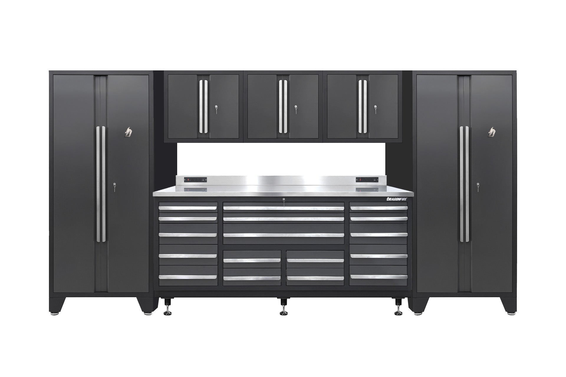 Pro Series 17 Drawer Workbench Package - Workbench, Wall Cabinets