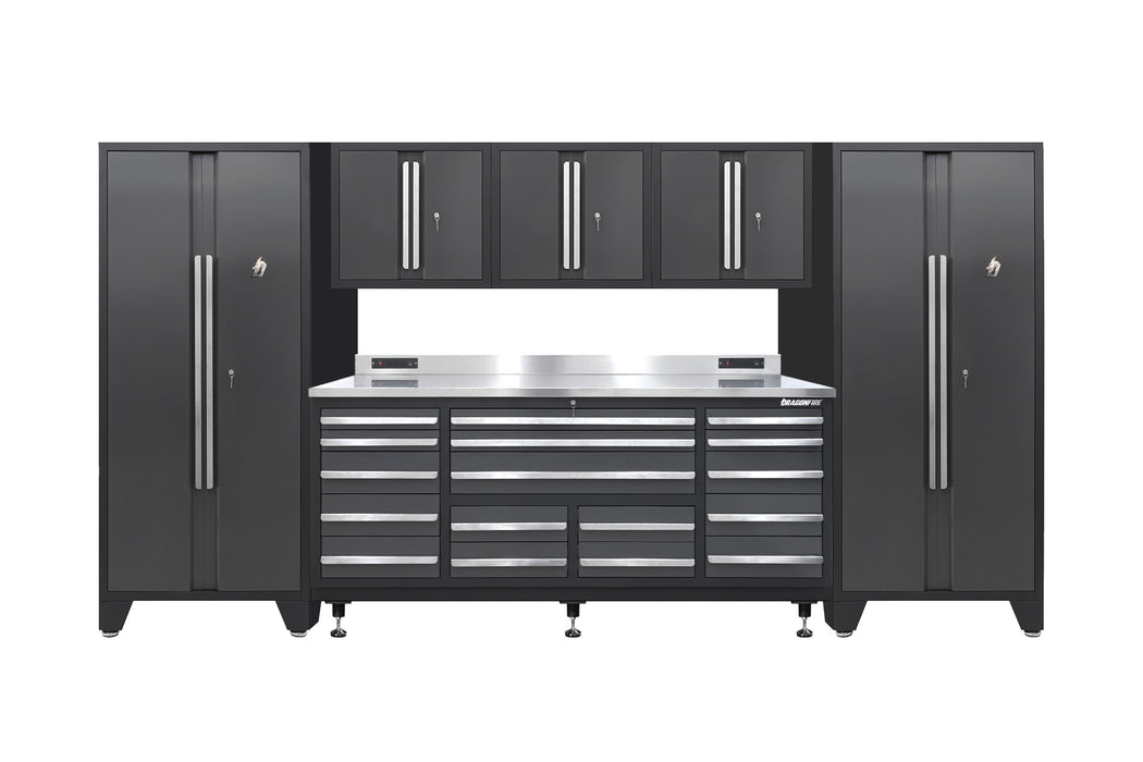 Pro Series 17 Drawer Workbench Package - Workbench, Wall Cabinets & Locker Cabinets