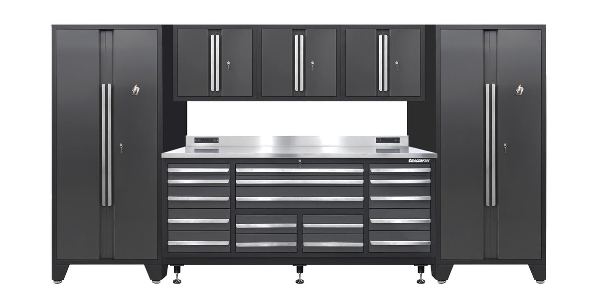 Pro Series 17 Drawer Workbench Package - Workbench, Wall Cabinets