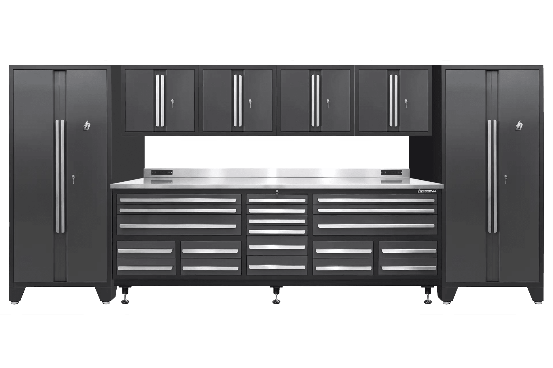 Pro Series 20 Drawer Workbench Package - Workbench, Wall Cabinets
