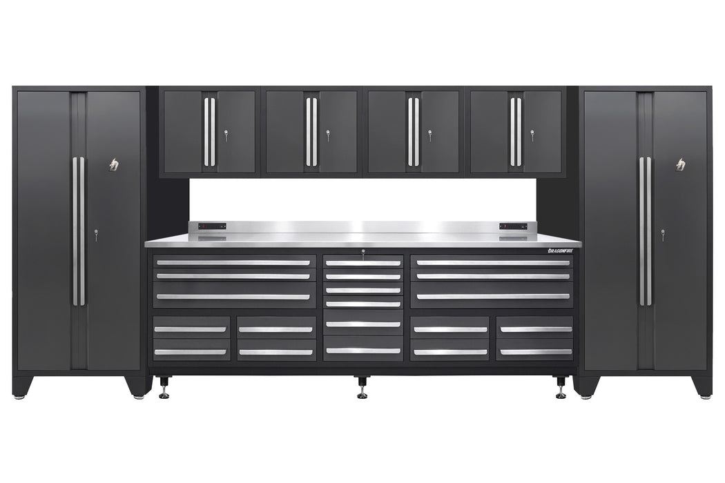 Pro Series 20 Drawer Workbench Package - Workbench, Wall Cabinets & Locker Cabinets