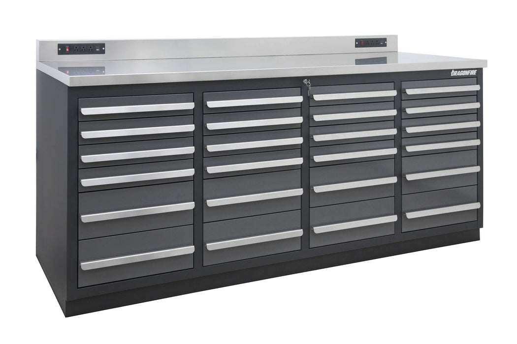 Dragonfire 24 Drawer Pro Series 7FT Workbench