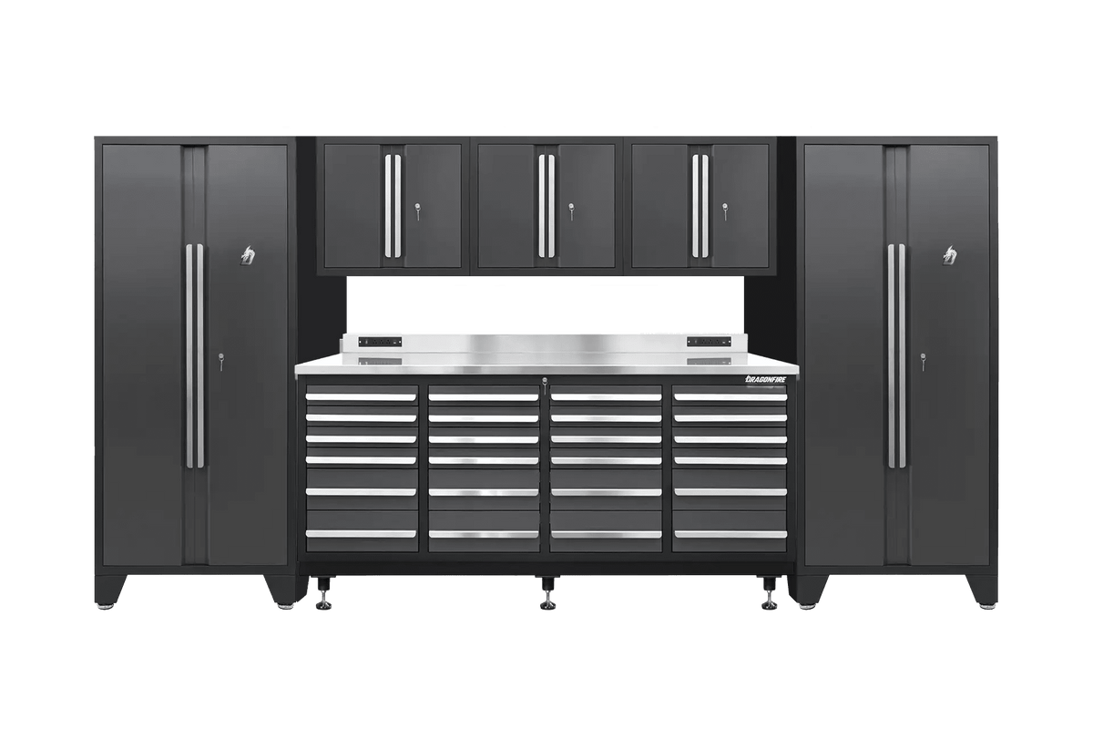 Pro Series 24 Drawer Workbench Package - Workbench, Wall Cabinets & Locker Cabinets - Dragonfire Tool Storage