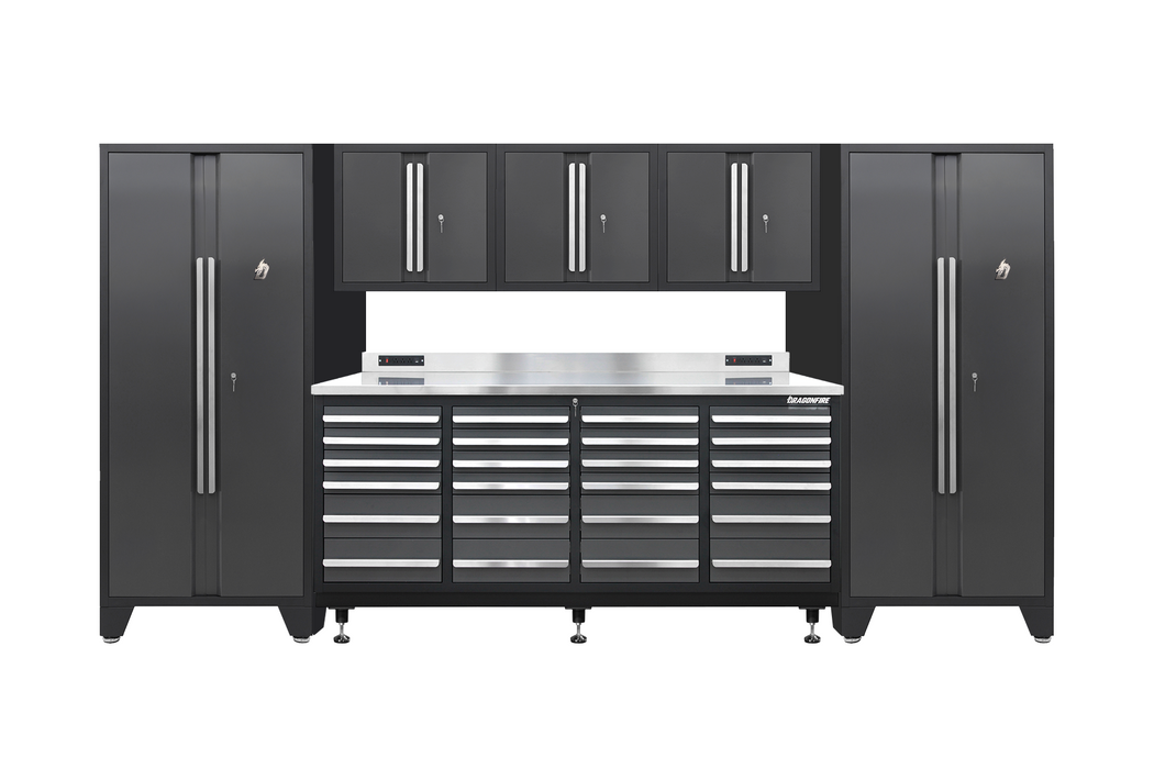 Pro Series 24 Drawer Workbench Package - Workbench, Wall Cabinets & Locker Cabinets