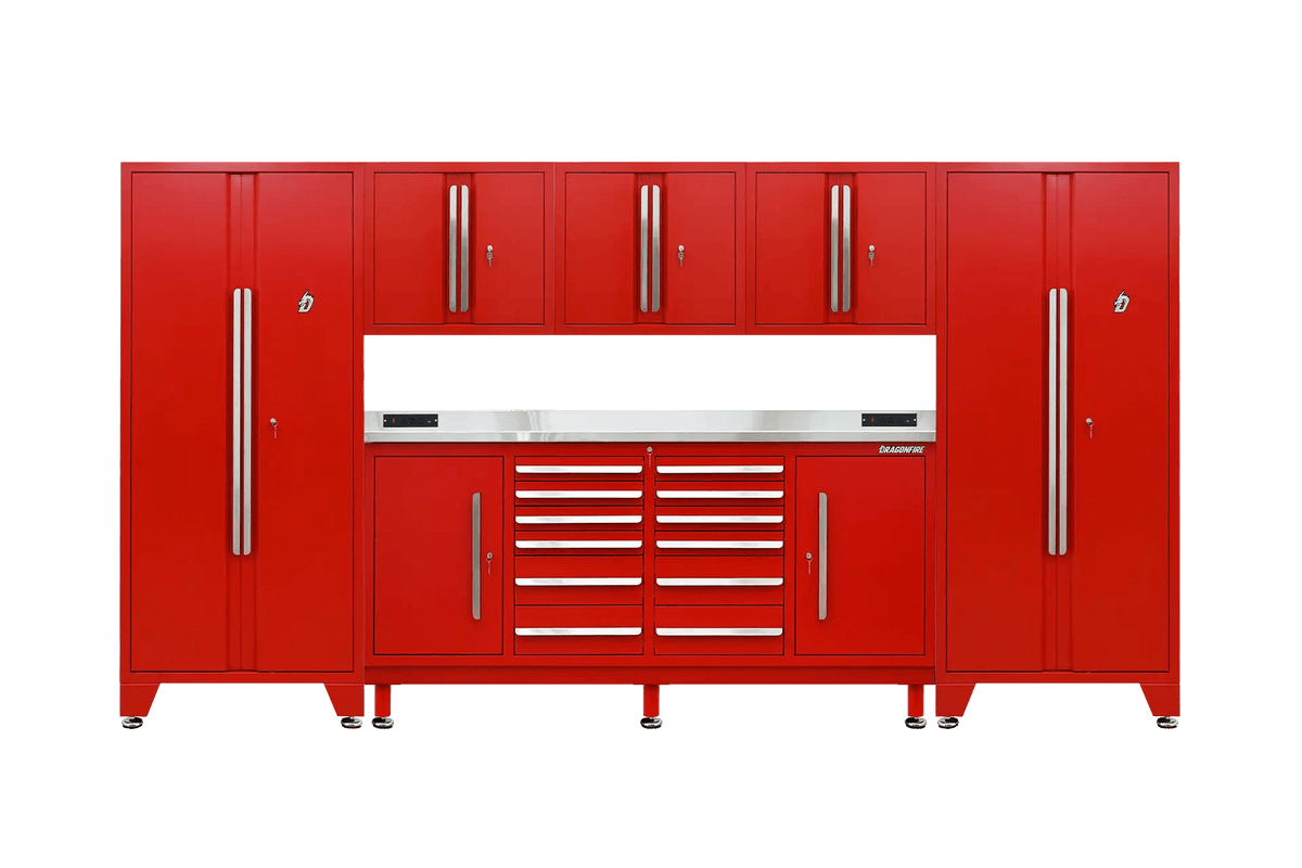 Pro Series 12 Drawer Workbench Package - Workbench, Wall Cabinets & Locker Cabinets - Dragonfire Tool Storage