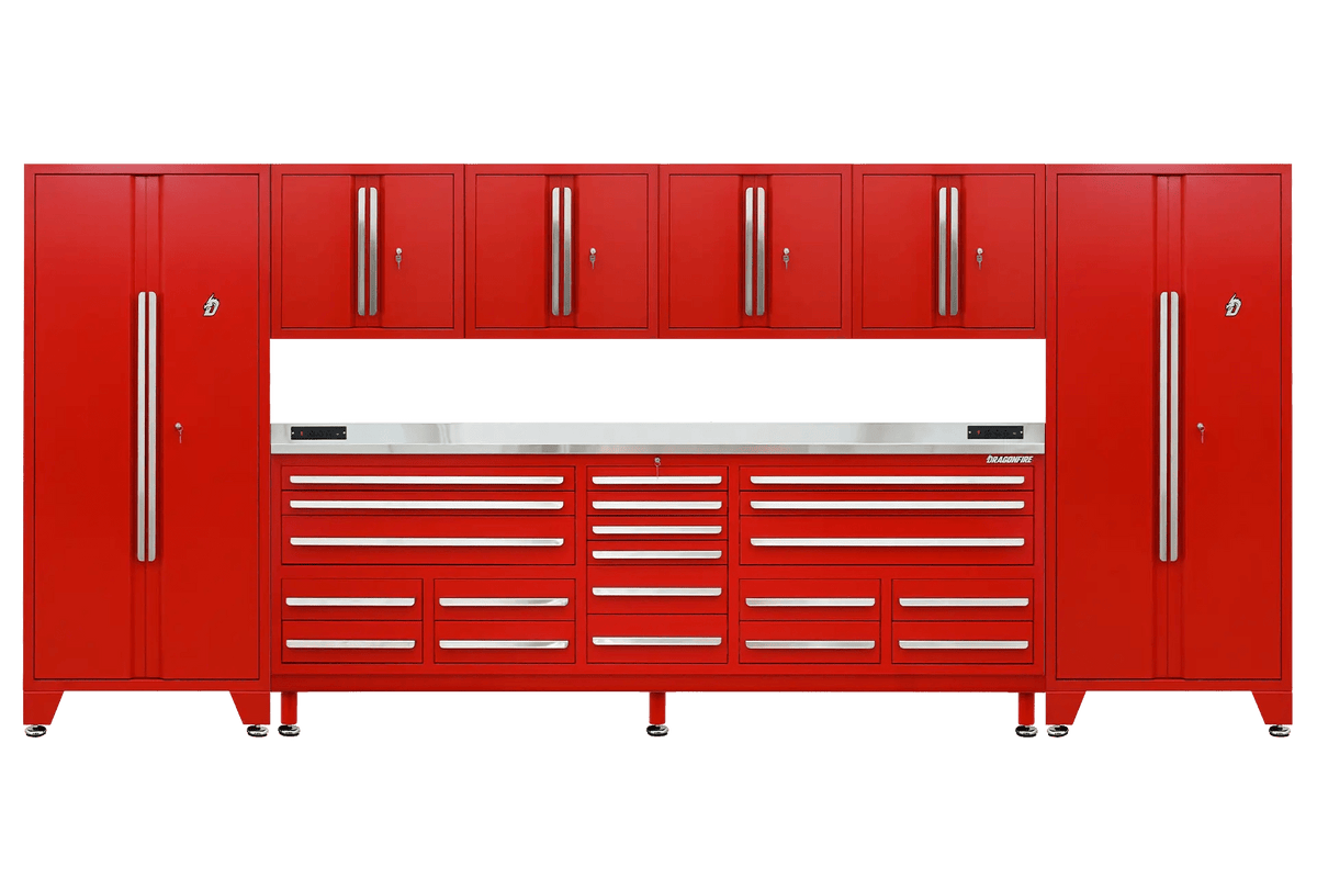Pro Series 20 Drawer Workbench Package - Workbench, Wall Cabinets & Locker Cabinets - Dragonfire Tool Storage