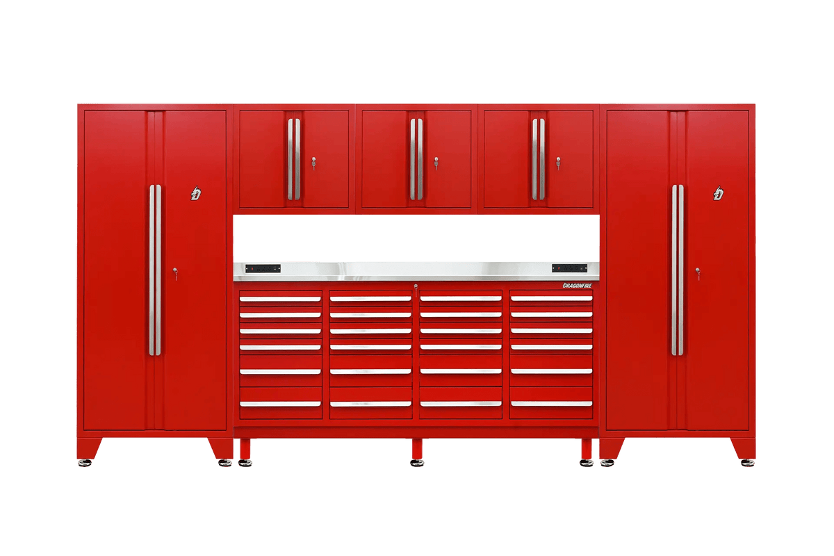 Pro Series 24 Drawer Workbench Package - Workbench, Wall Cabinets & Locker Cabinets - Dragonfire Tool Storage