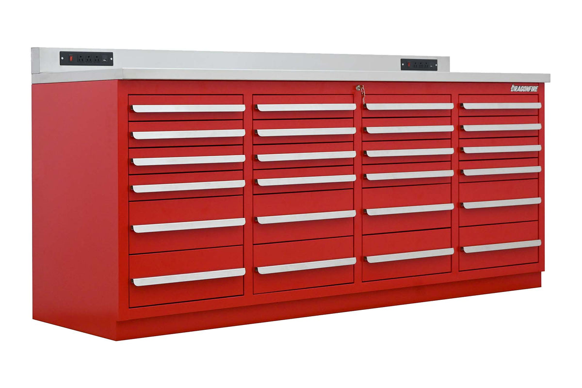 Pro Series 24 Drawer Workbench Package - Workbench, Wall Cabinets & Locker Cabinets - Dragonfire Tool Storage