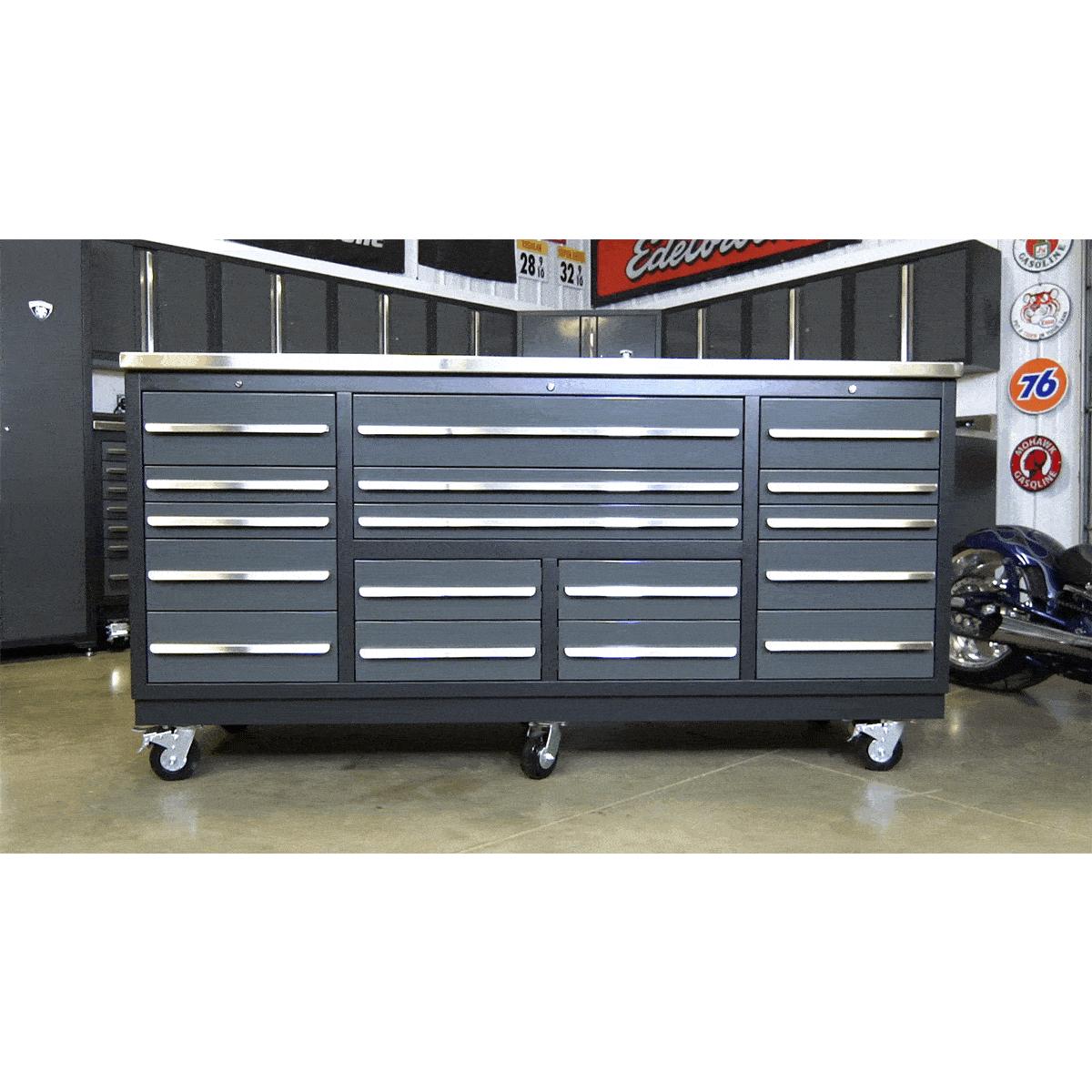 New 17 Drawer Midnight Pro Series Heavy Duty 7FT Workbench W/ Swappable  Drawers