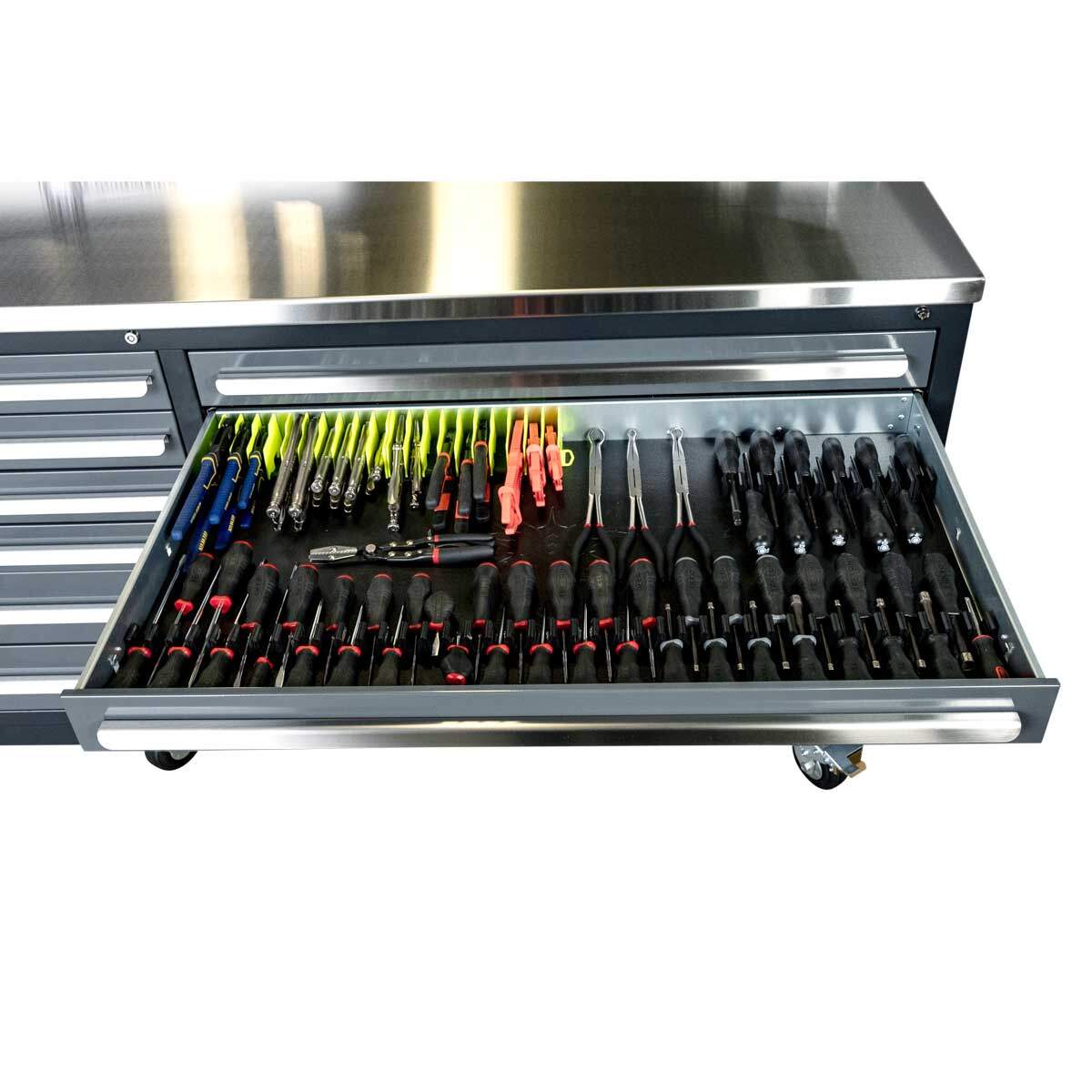 20-in Wide 3 Drawer Metal Tool Box with Ball-Bearing Drawers