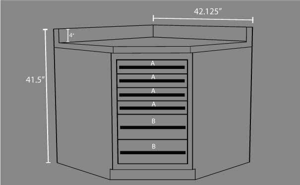 Heavy Duty Midnight Pro Series Lower Corner Cabinet   New Lower Corner Diagram 