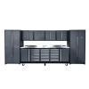18 Drawer Heavy Duty Garage Workbench with wall and locker cabinets