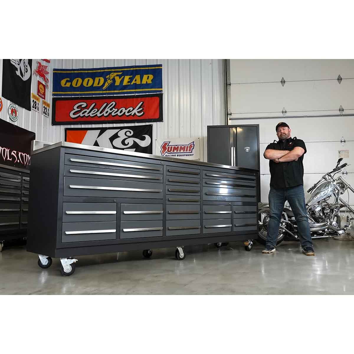 Extra large Tool Box On Wheels Rolling Heavy Duty Metal Storage Cabinet  Chest